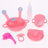 Max 8pcs Plastic Simulation Cutlery Set Tableware Model For Girl Doll Accessory