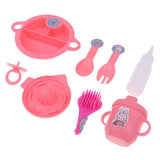Max 8pcs Plastic Simulation Cutlery Set Tableware Model For Girl Doll Accessory