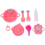 Max 8pcs Plastic Simulation Cutlery Set Tableware Model For Girl Doll Accessory