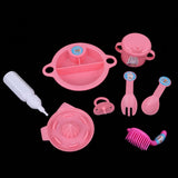 Max 8pcs Plastic Simulation Cutlery Set Tableware Model For Girl Doll Accessory