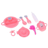 Max 8pcs Plastic Simulation Cutlery Set Tableware Model For Girl Doll Accessory