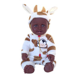 Max Lovely Romper Jumpsuit Hat Clothes Set for 50cm Baby Doll Accessories Brown