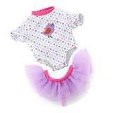 Max Lovely Dotted Jumpsuit Skirt Set for 18inch Doll Dress Up Accs