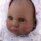 Maxbell 11 Inch Reborn Baby Toddler Girl Doll African American Doll with Clothes Accessories - Full Silicone Head Limb Body, Coloured Drawing Hair