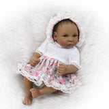 Maxbell 11 Inch Reborn Baby Toddler Girl Doll African American Doll with Clothes Accessories - Full Silicone Head Limb Body, Coloured Drawing Hair