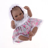 Maxbell 11 Inch Reborn Baby Toddler Girl Doll African American Doll with Clothes Accessories - Full Silicone Head Limb Body, Coloured Drawing Hair