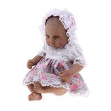 Maxbell 11 Inch Reborn Baby Toddler Girl Doll African American Doll with Clothes Accessories - Full Silicone Head Limb Body, Coloured Drawing Hair