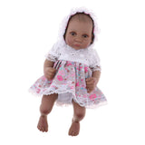 Maxbell 11 Inch Reborn Baby Toddler Girl Doll African American Doll with Clothes Accessories - Full Silicone Head Limb Body, Coloured Drawing Hair