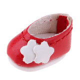 Max 1/12 BJD Doll Flower Leather Shoes for BJD Girl Doll Party Outfits Accs Red