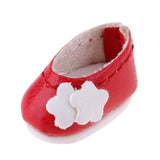 Max 1/12 BJD Doll Flower Leather Shoes for BJD Girl Doll Party Outfits Accs Red