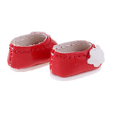 Max 1/12 BJD Doll Flower Leather Shoes for BJD Girl Doll Party Outfits Accs Red