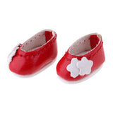 Max 1/12 BJD Doll Flower Leather Shoes for BJD Girl Doll Party Outfits Accs Red