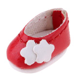 Max 1/12 BJD Doll Flower Leather Shoes for BJD Girl Doll Party Outfits Accs Red