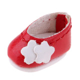 Max 1/12 BJD Doll Flower Leather Shoes for BJD Girl Doll Party Outfits Accs Red