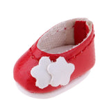 Max 1/12 BJD Doll Flower Leather Shoes for BJD Girl Doll Party Outfits Accs Red
