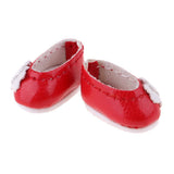 Max 1/12 BJD Doll Flower Leather Shoes for BJD Girl Doll Party Outfits Accs Red