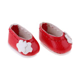 Max 1/12 BJD Doll Flower Leather Shoes for BJD Girl Doll Party Outfits Accs Red