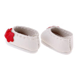 Max 1/12 BJD Doll Flower Leather Shoes for BJD Girl Doll Party Outfit Accs White