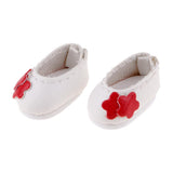 Max 1/12 BJD Doll Flower Leather Shoes for BJD Girl Doll Party Outfit Accs White