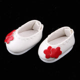 Max 1/12 BJD Doll Flower Leather Shoes for BJD Girl Doll Party Outfit Accs White