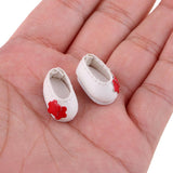 Max 1/12 BJD Doll Flower Leather Shoes for BJD Girl Doll Party Outfit Accs White