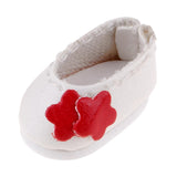 Max 1/12 BJD Doll Flower Leather Shoes for BJD Girl Doll Party Outfit Accs White