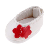 Max 1/12 BJD Doll Flower Leather Shoes for BJD Girl Doll Party Outfit Accs White