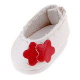 Max 1/12 BJD Doll Flower Leather Shoes for BJD Girl Doll Party Outfit Accs White