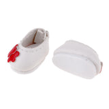Max 1/12 BJD Doll Flower Leather Shoes for BJD Girl Doll Party Outfit Accs White