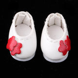 Max 1/12 BJD Doll Flower Leather Shoes for BJD Girl Doll Party Outfit Accs White