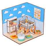 Maxbell 1/24 Scale Wooden Dollhouse Miniature Kits With Furniture & LED Light - Baby Bedroom Nursery Room Model