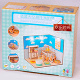 Maxbell 1/24 Scale Wooden Dollhouse Miniature Kits With Furniture & LED Light - Baby Bedroom Nursery Room Model