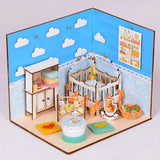 Maxbell 1/24 Scale Wooden Dollhouse Miniature Kits With Furniture & LED Light - Baby Bedroom Nursery Room Model
