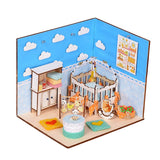Maxbell 1/24 Scale Wooden Dollhouse Miniature Kits With Furniture & LED Light - Baby Bedroom Nursery Room Model