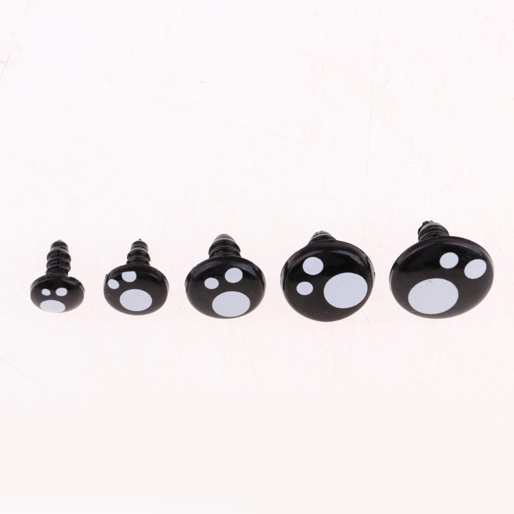 Max Black Plastic Safety Eyes For Teddy Bear Animal Puppet Craft 8MM (100Pcs)