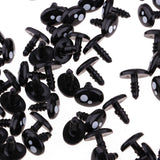 Max 100pcs 12mm Plastic Safety Eyeballs Eyes DIY Craft Toys Accs Black & White