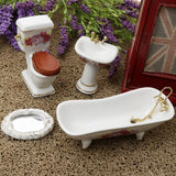 Max 1/12 Dollhouse Miniature Furniture Accessories Bathtub Toilet Basin Kit 4pcs