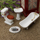 Max 1/12 Dollhouse Miniature Furniture Accessories Bathtub Toilet Basin Kit 4pcs