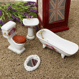 Max 1/12 Dollhouse Miniature Furniture Accessories Bathtub Toilet Basin Kit 4pcs