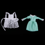 Maxbell Adorable Maid Outfit Lace Dress Suit For 1/6 Blythe Dolls Clothes Green