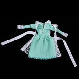 Maxbell Adorable Maid Outfit Lace Dress Suit For 1/6 Blythe Dolls Clothes Green