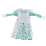Maxbell Adorable Maid Outfit Lace Dress Suit For 1/6 Blythe Dolls Clothes Green