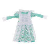 Maxbell Adorable Maid Outfit Lace Dress Suit For 1/6 Blythe Dolls Clothes Green
