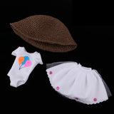 Max Fashionable Top Skirt Hat Suit for 1/6 Blythe Dolls Clothes Accessory White