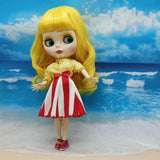 Max Fashionable Top Skirt Cap Underpants Suit for 1/6 Blythe Dolls Clothes
