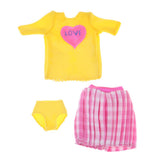 Max Handmade Cute T-shirt Miniskirt Underpants For 12inch Blythe Doll Accessory