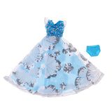 Max Fashion Sequin Gauzy Skirt Dress for 1/6 Blythe Doll Dress Up Accessory Blue