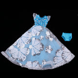 Max Fashion Sequin Gauzy Skirt Dress for 1/6 Blythe Doll Dress Up Accessory Blue