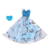 Max Fashion Sequin Gauzy Skirt Dress for 1/6 Blythe Doll Dress Up Accessory Blue