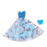 Max Fashion Sequin Gauzy Skirt Dress for 1/6 Blythe Doll Dress Up Accessory Blue